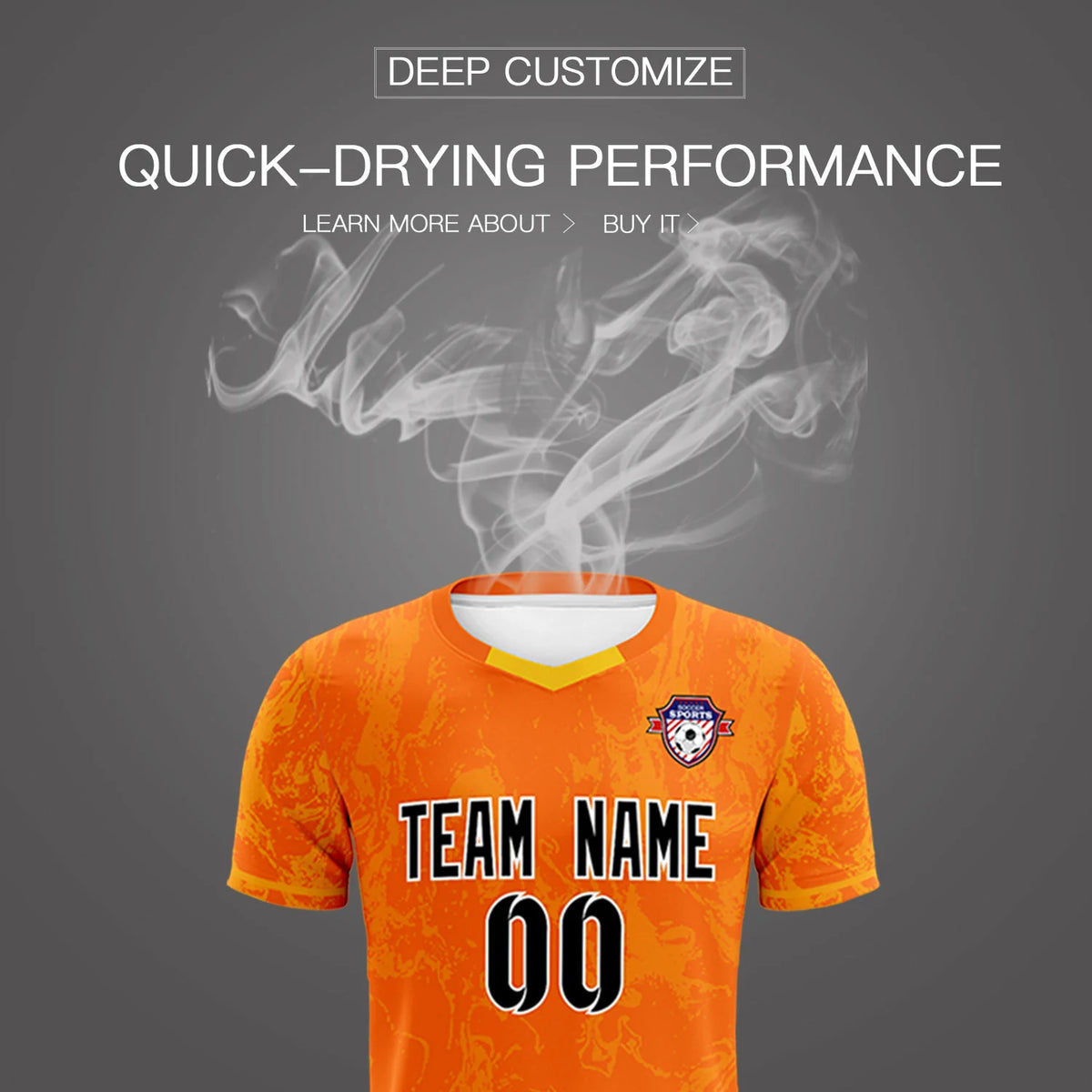 Custom Orange Yellow Training Uniform Soccer Sets Jersey