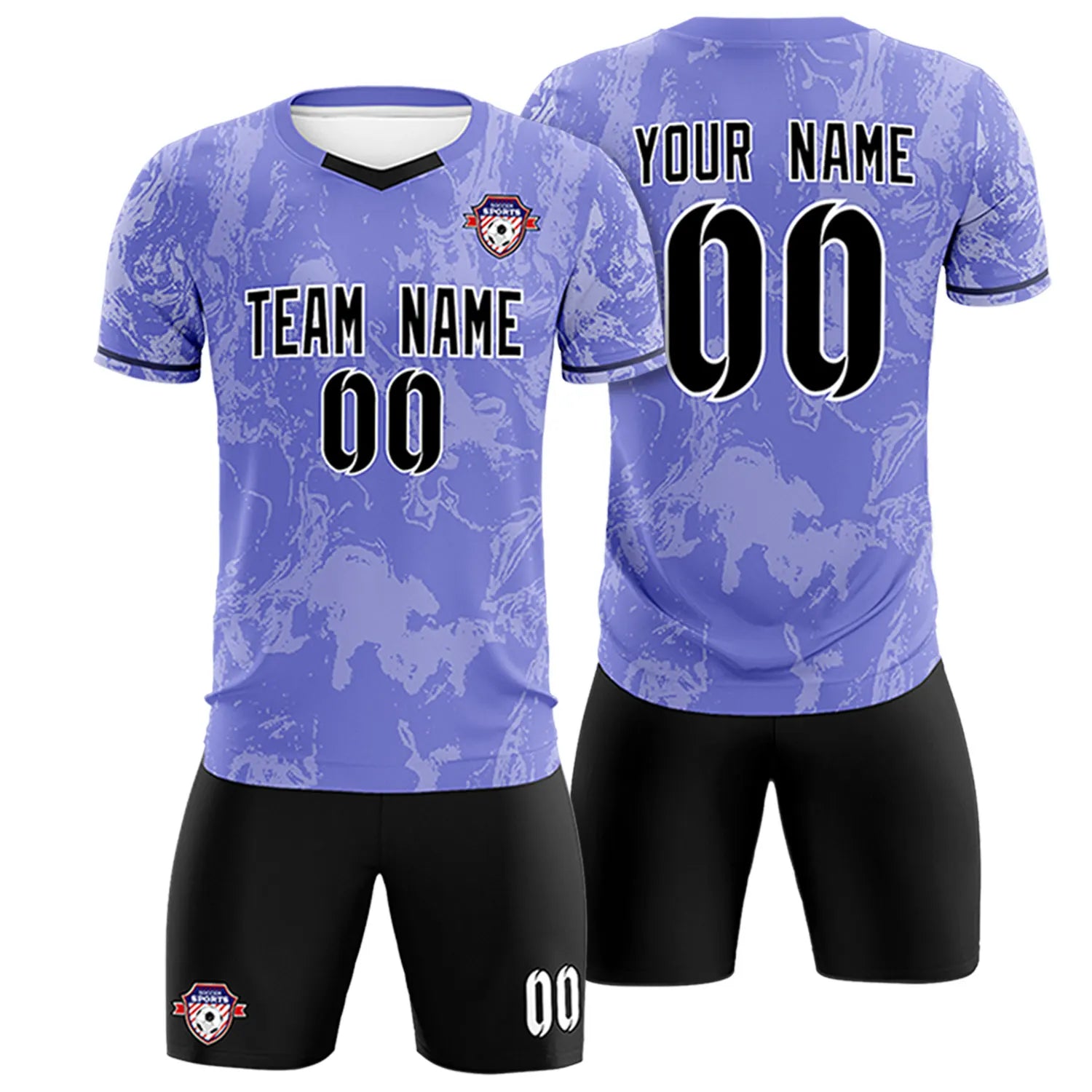 Custom Purple White Training Uniform Soccer Sets Jersey