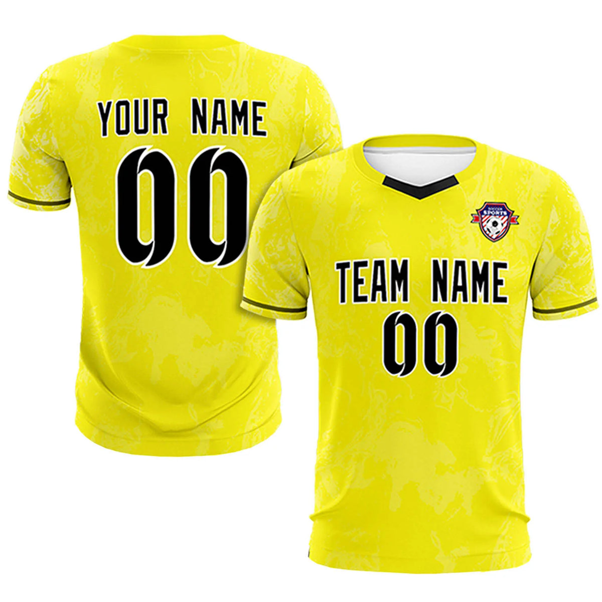 Custom Yellow White Training Uniform Soccer Sets Jersey