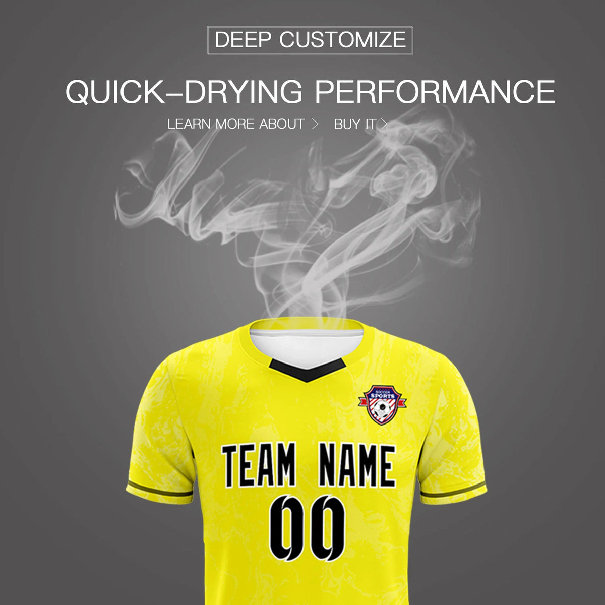 Custom Yellow White Training Uniform Soccer Sets Jersey