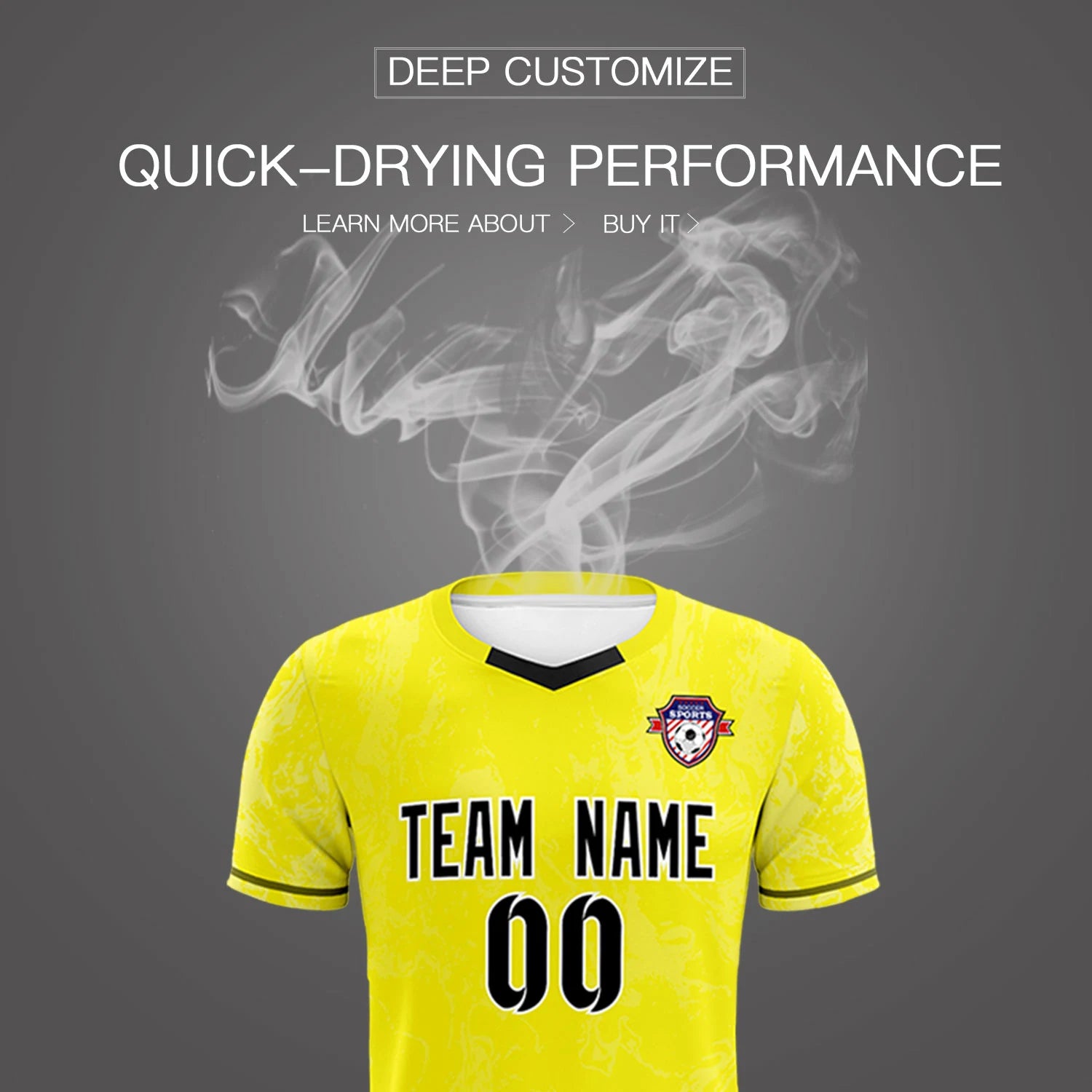 Custom Yellow White Training Uniform Soccer Sets Jersey