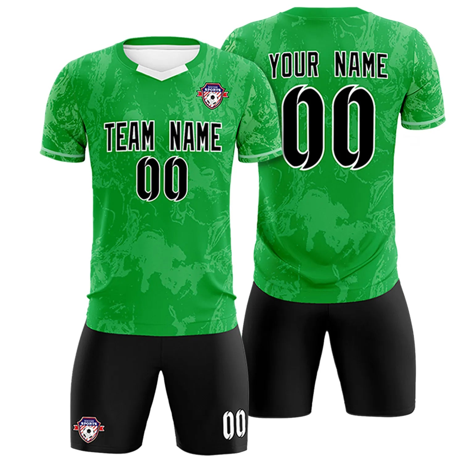 Custom Kelly Green White Training Uniform Soccer Sets Jersey