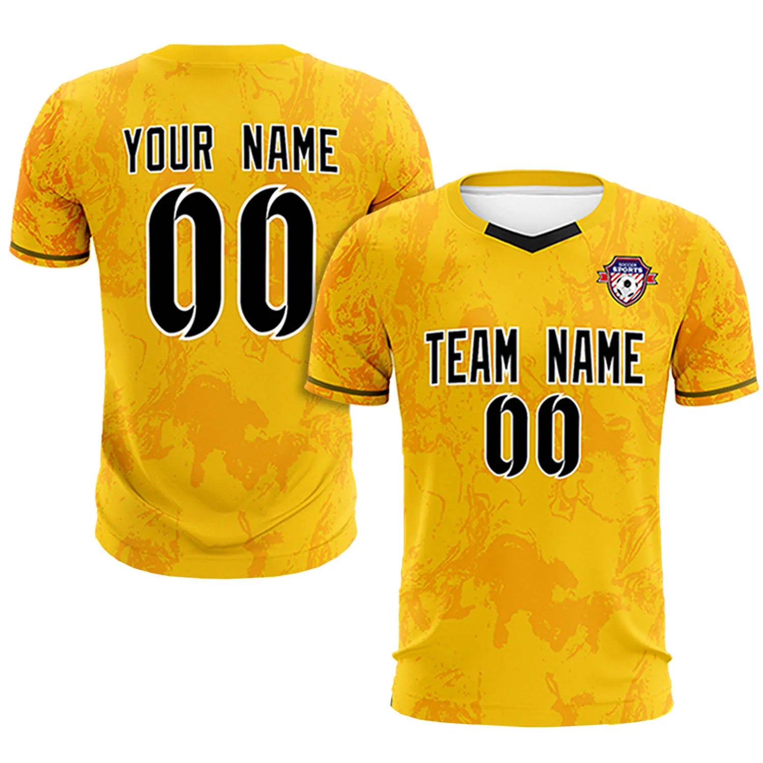 Custom Yellow Orange Training Uniform Soccer Sets Jersey