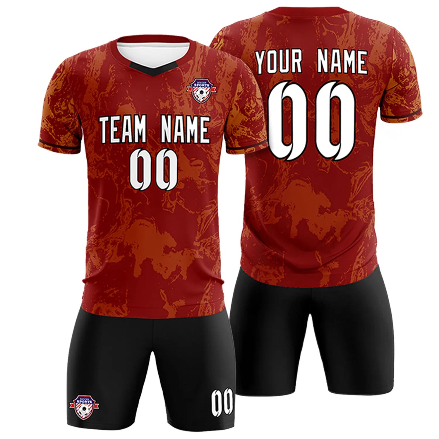 Custom Crimson Khaki Training Uniform Soccer Sets Jersey