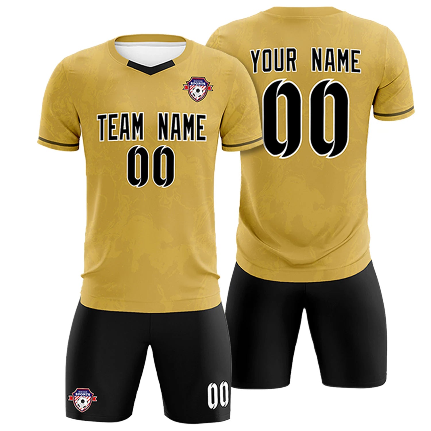Custom Old Gold Khaki Training Uniform Soccer Sets Jersey