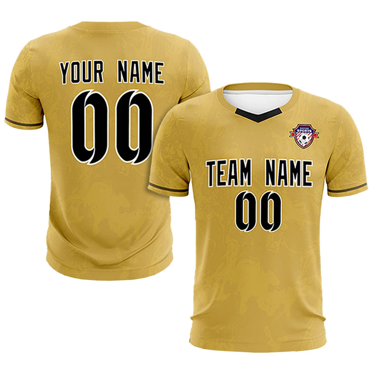 Custom Old Gold Khaki Training Uniform Soccer Sets Jersey