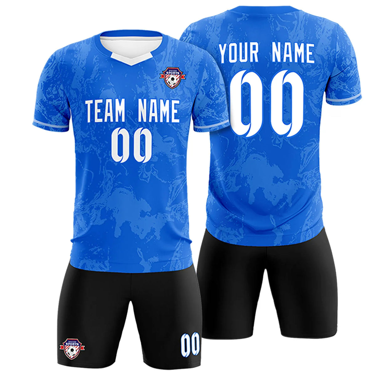 Custom Royal Blue White Training Uniform Soccer Sets Jersey