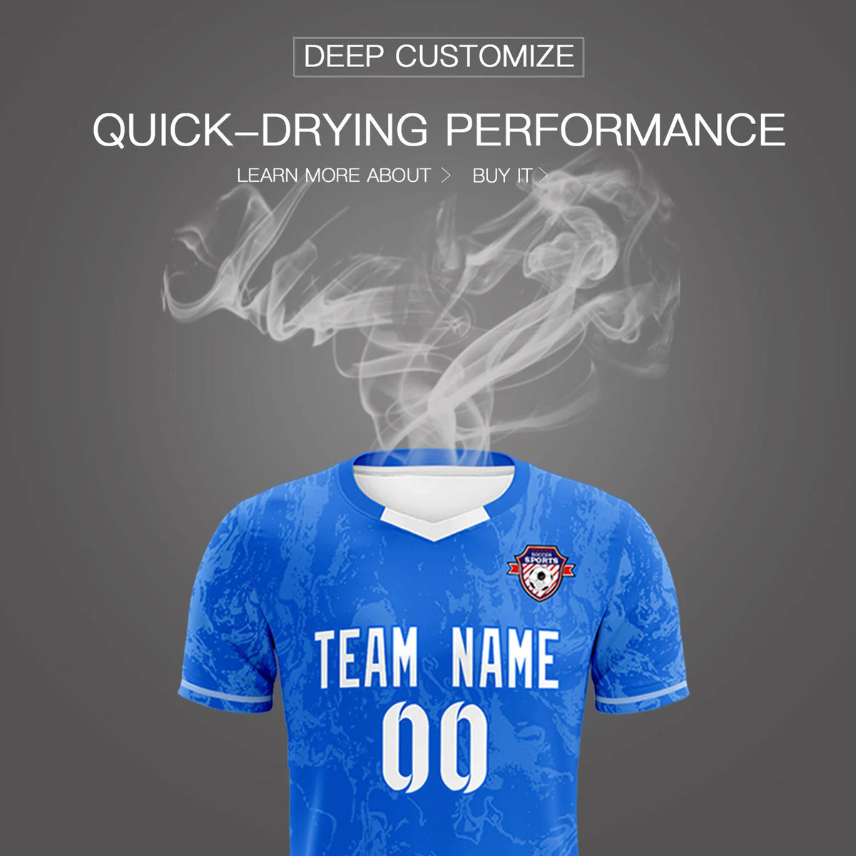 Custom Royal Blue White Training Uniform Soccer Sets Jersey