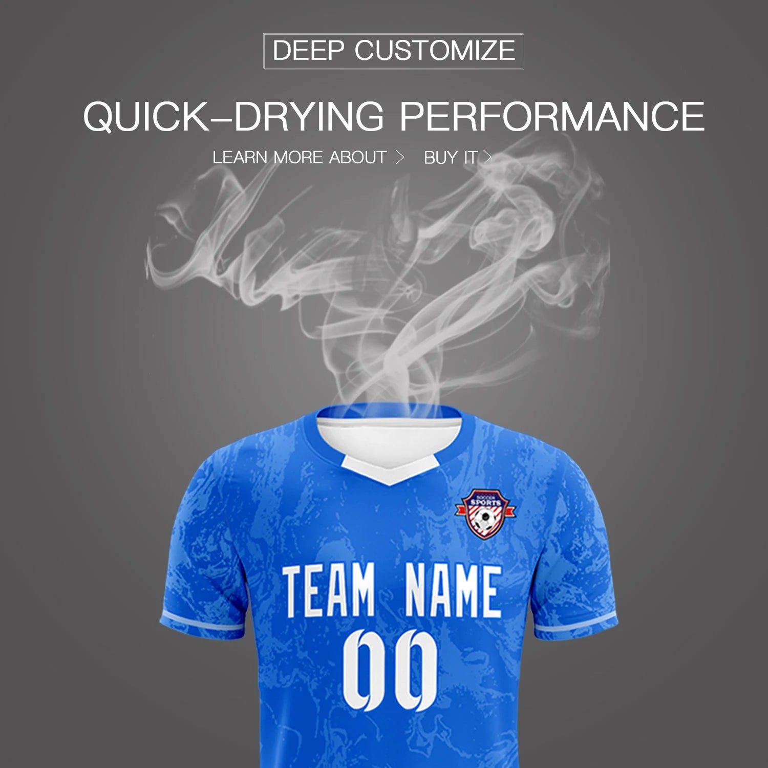Custom Royal Blue White Training Uniform Soccer Sets Jersey