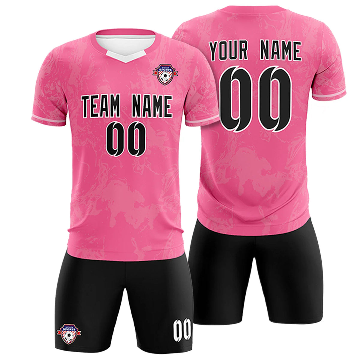 Custom Pink White Training Uniform Soccer Sets Jersey