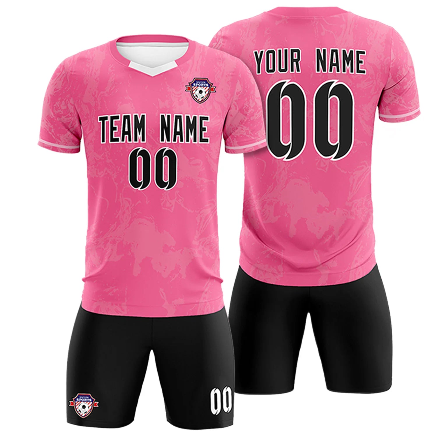 Custom Pink White Training Uniform Soccer Sets Jersey