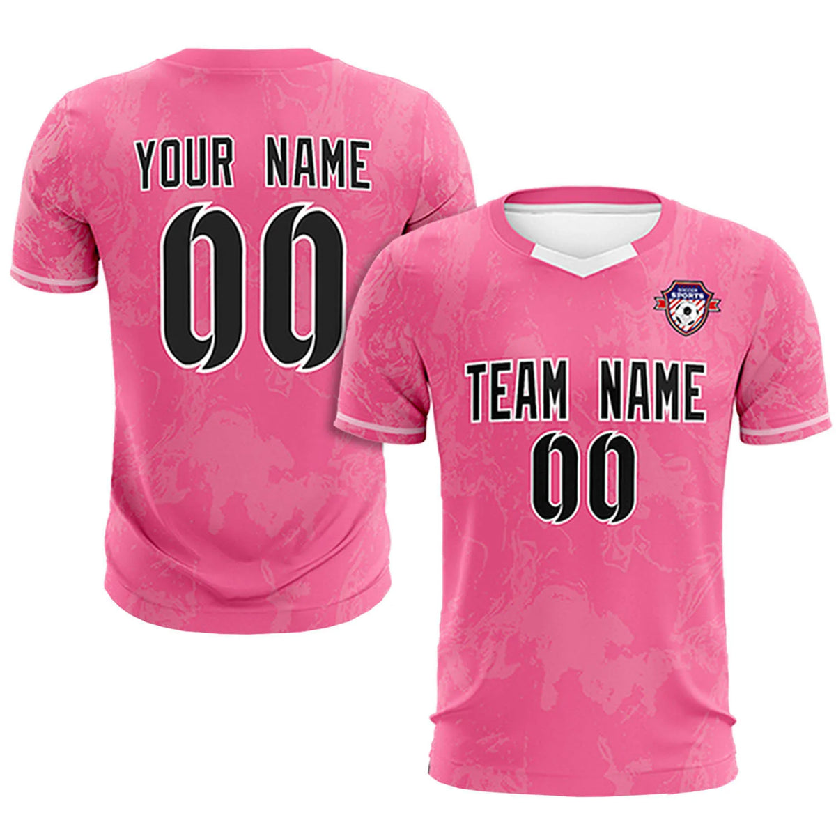 Custom Pink White Training Uniform Soccer Sets Jersey