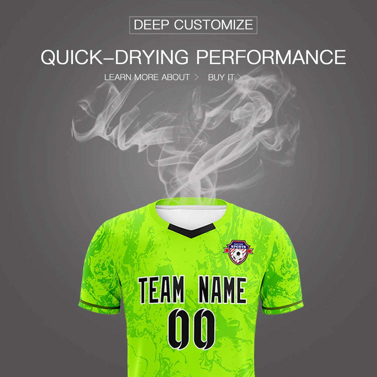 Custom Neon Green Kelly Green Training Uniform Soccer Sets Jersey