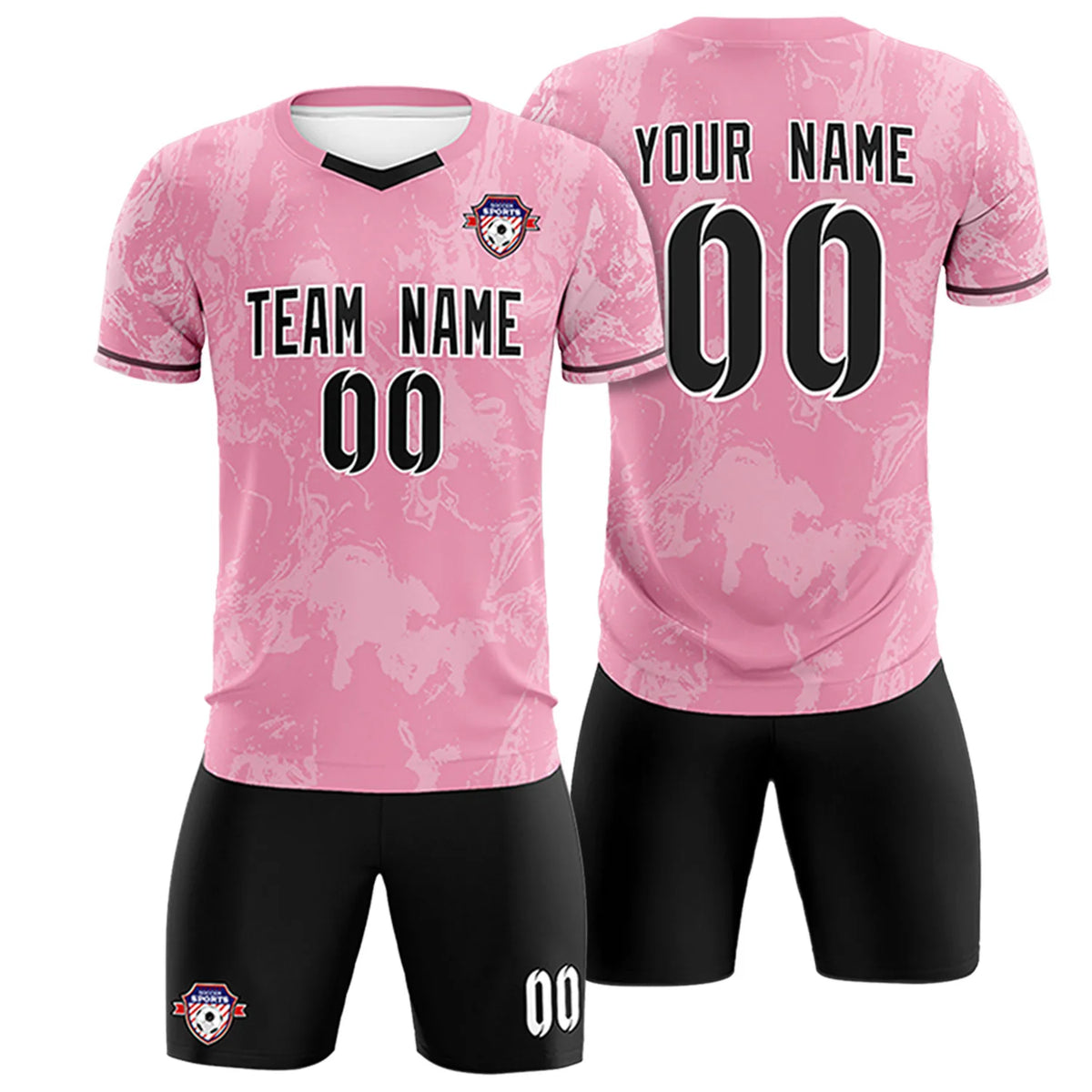 Custom Light Pink White Training Uniform Soccer Sets Jersey