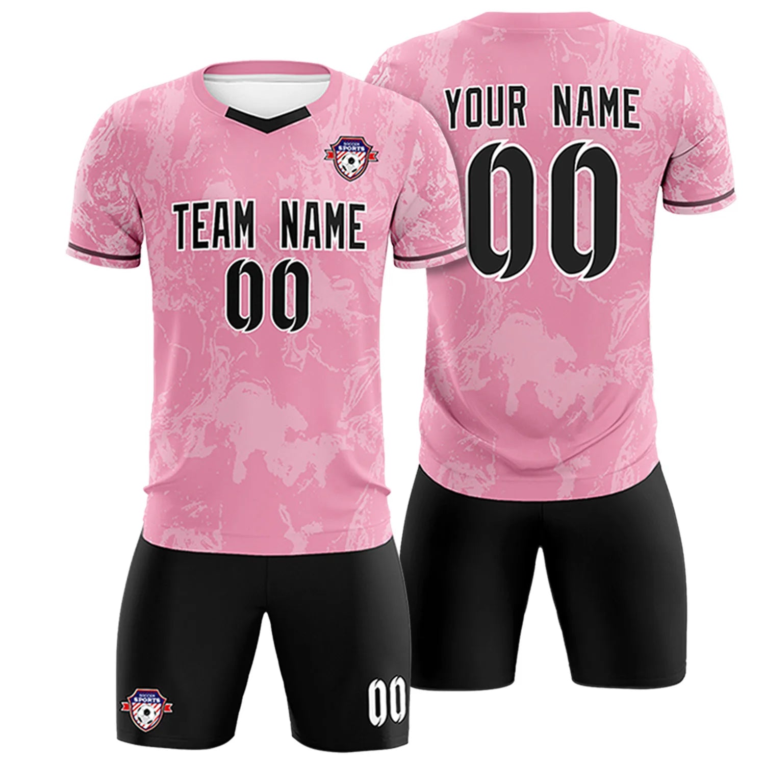 Custom Light Pink White Training Uniform Soccer Sets Jersey
