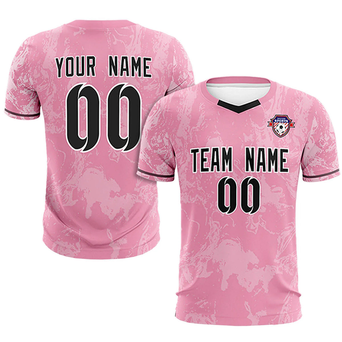 Custom Light Pink White Training Uniform Soccer Sets Jersey