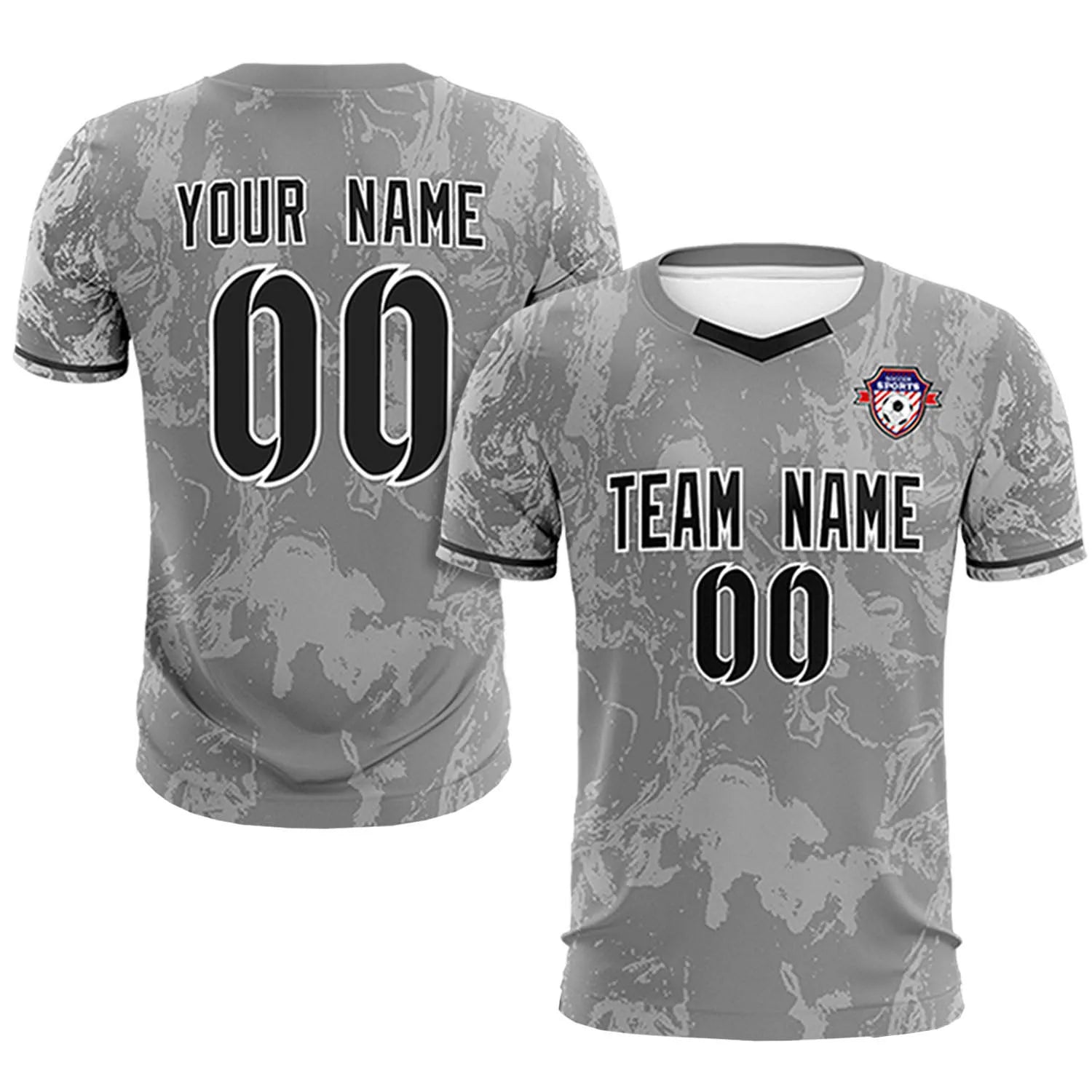 Custom Gray White Training Uniform Soccer Sets Jersey
