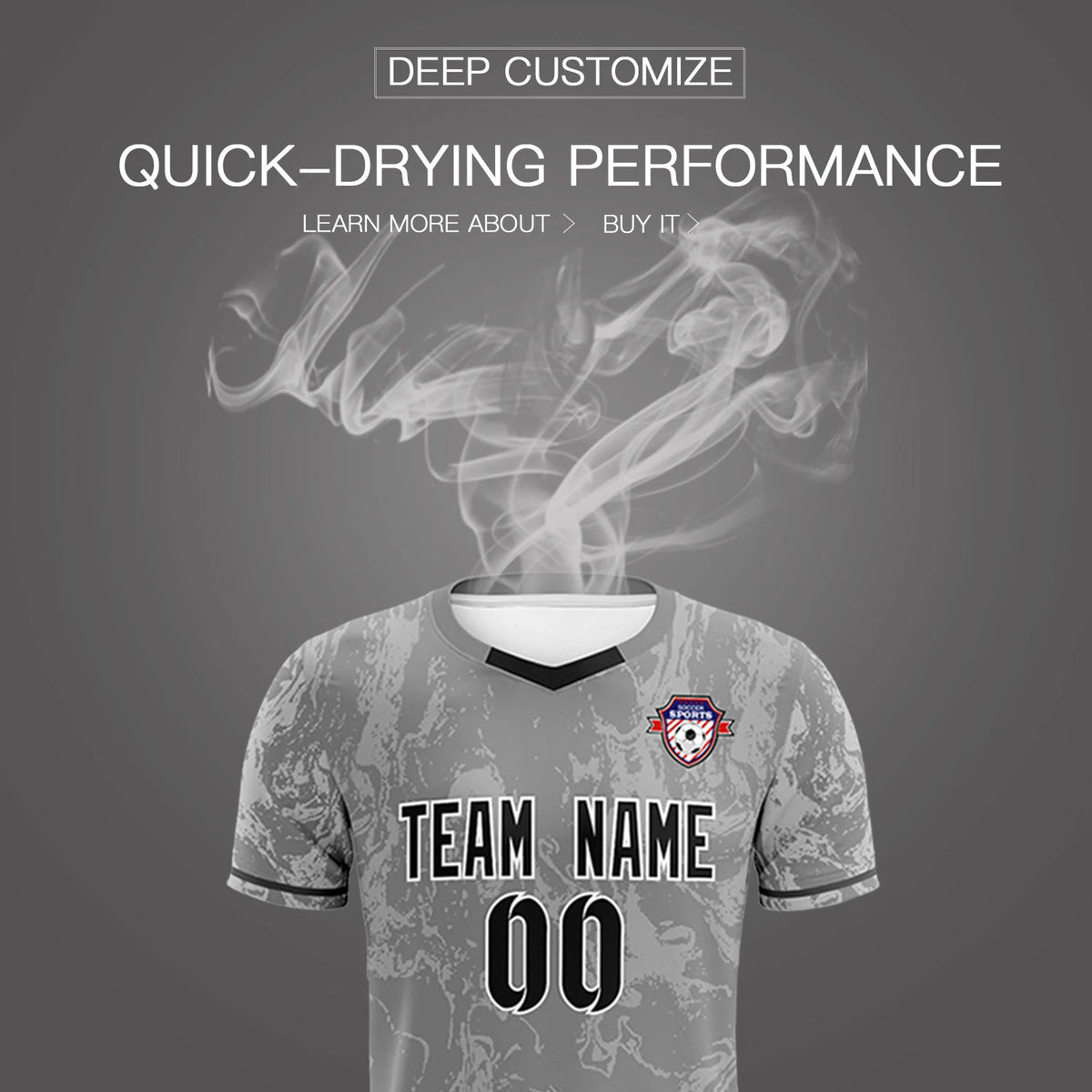 Custom Gray White Training Uniform Soccer Sets Jersey