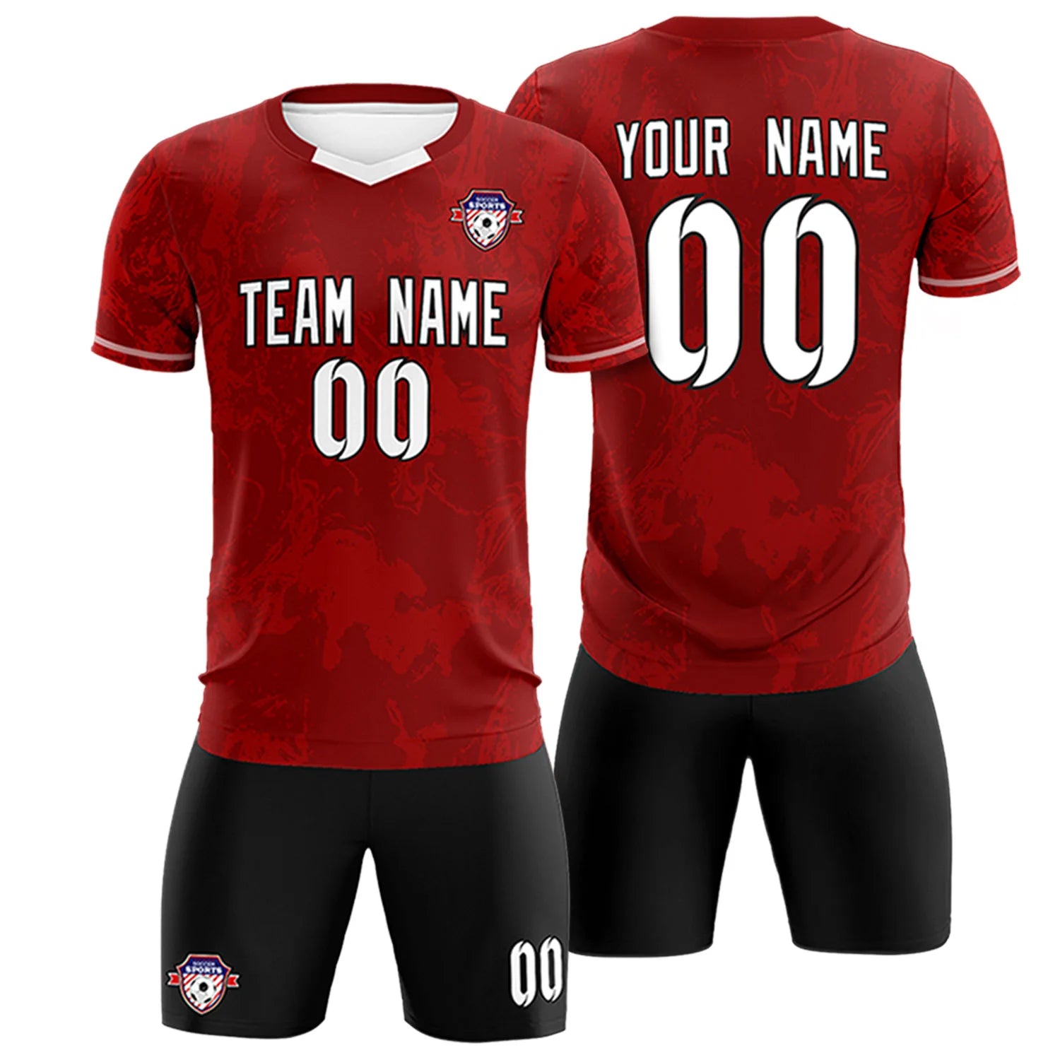 Custom Crimson Light Red Training Uniform Soccer Sets Jersey