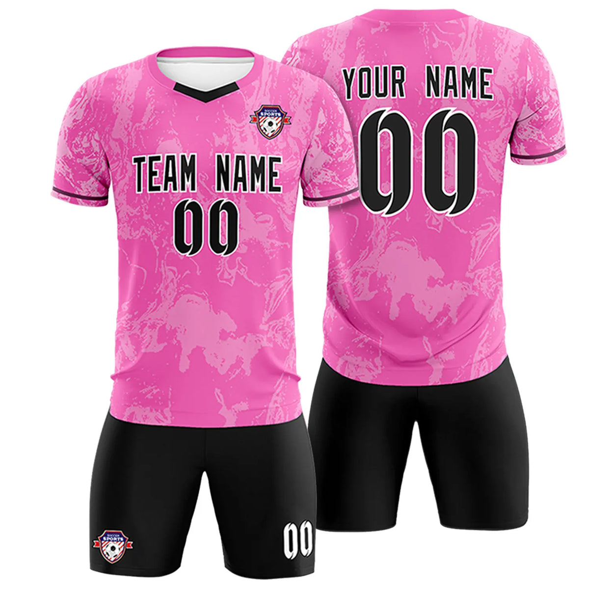 Custom Pink White Training Uniform Soccer Sets Jersey