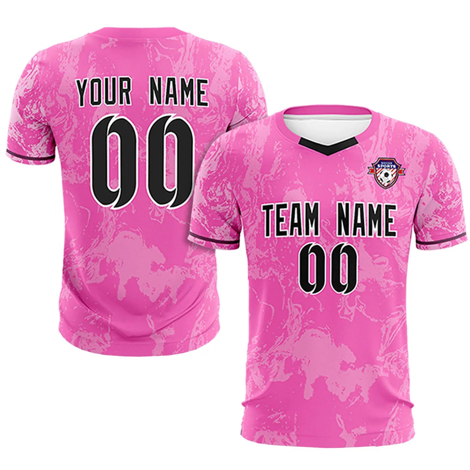 Custom Pink White Training Uniform Soccer Sets Jersey