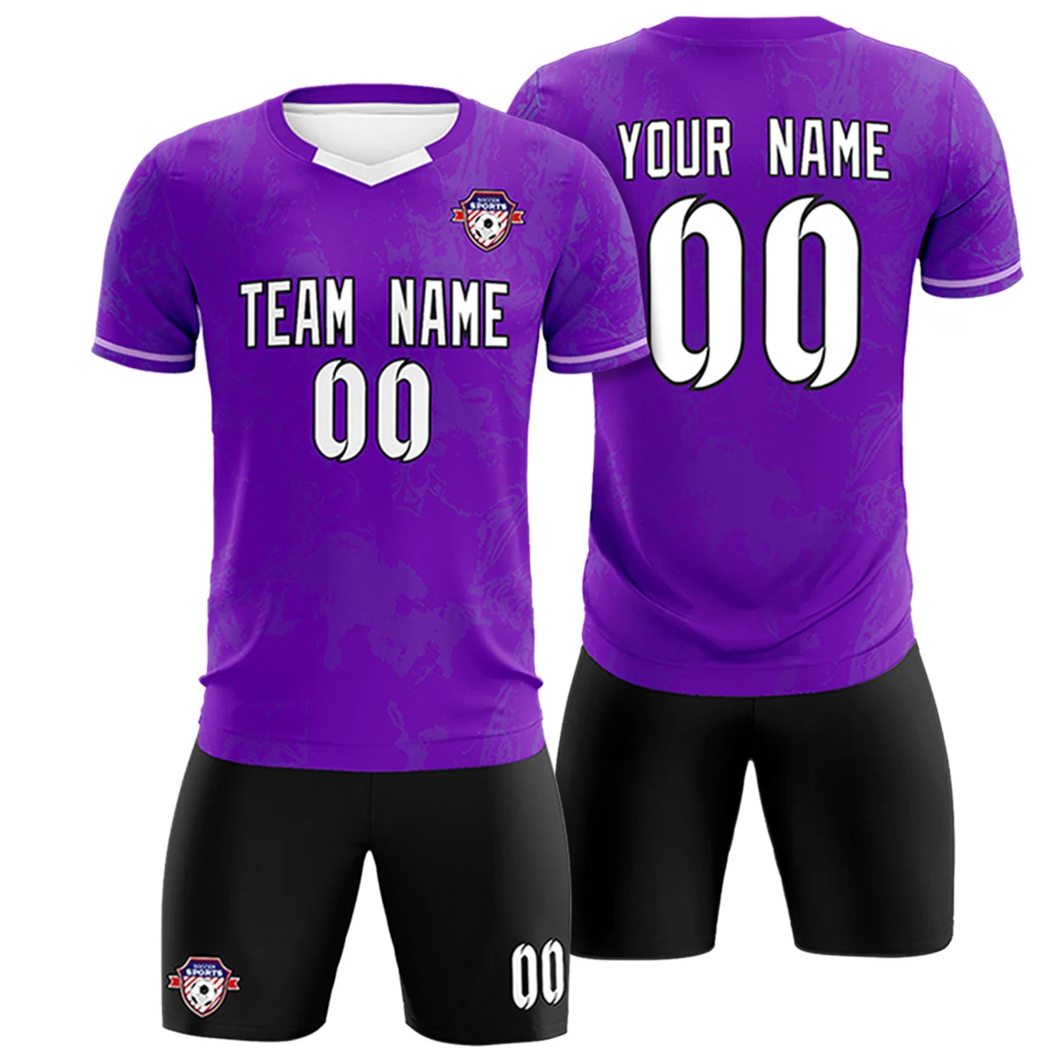 Custom Purple Light Purple Training Uniform Soccer Sets Jersey