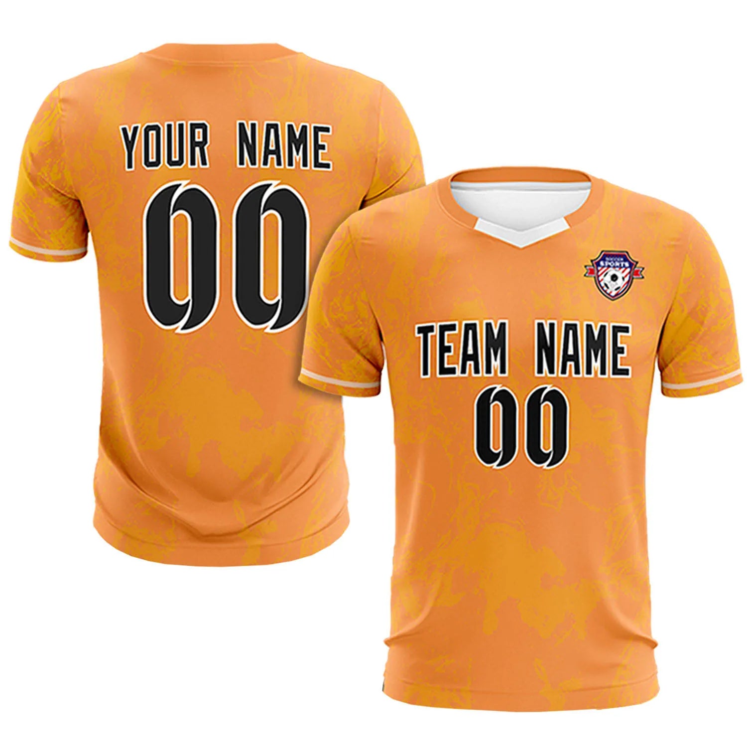Custom Orange Yellow Training Uniform Soccer Sets Jersey