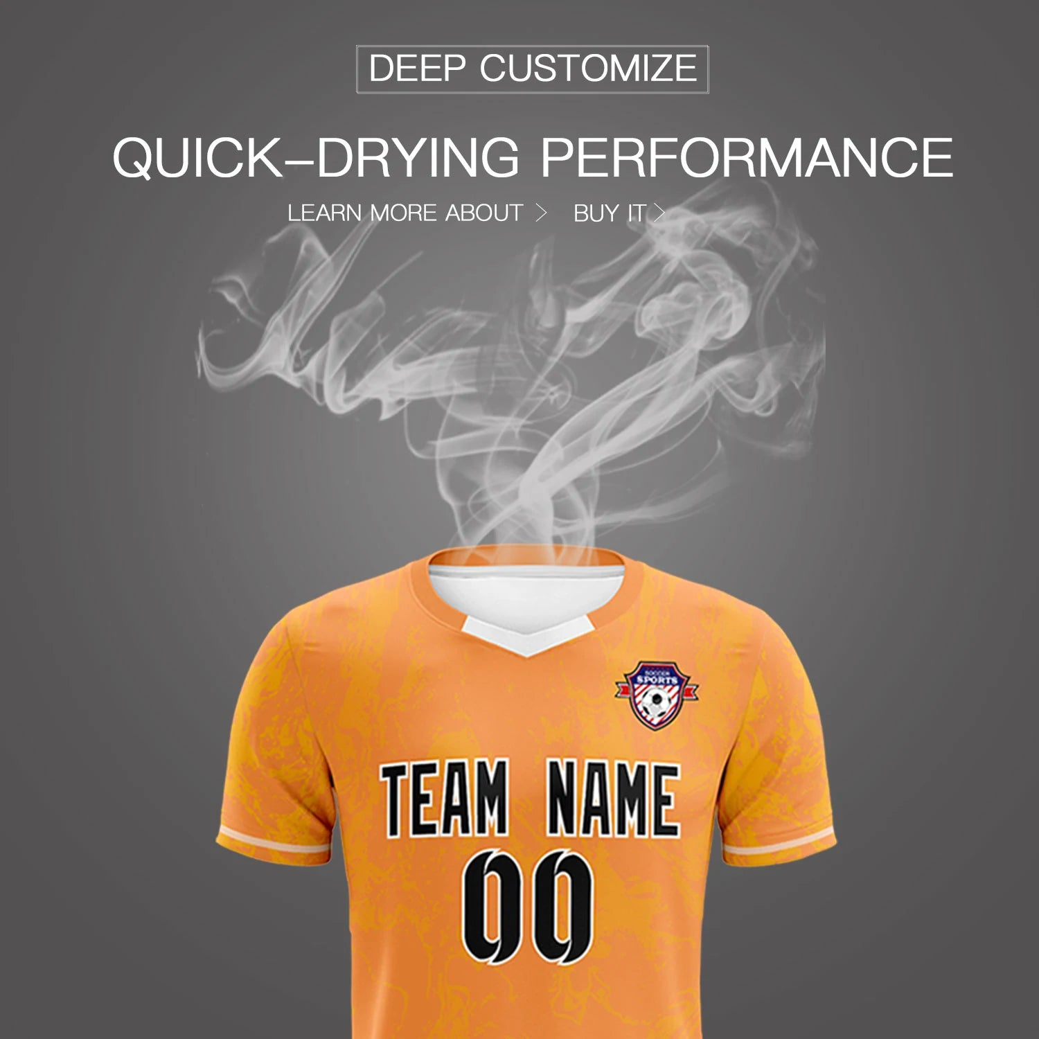 Custom Orange Yellow Training Uniform Soccer Sets Jersey