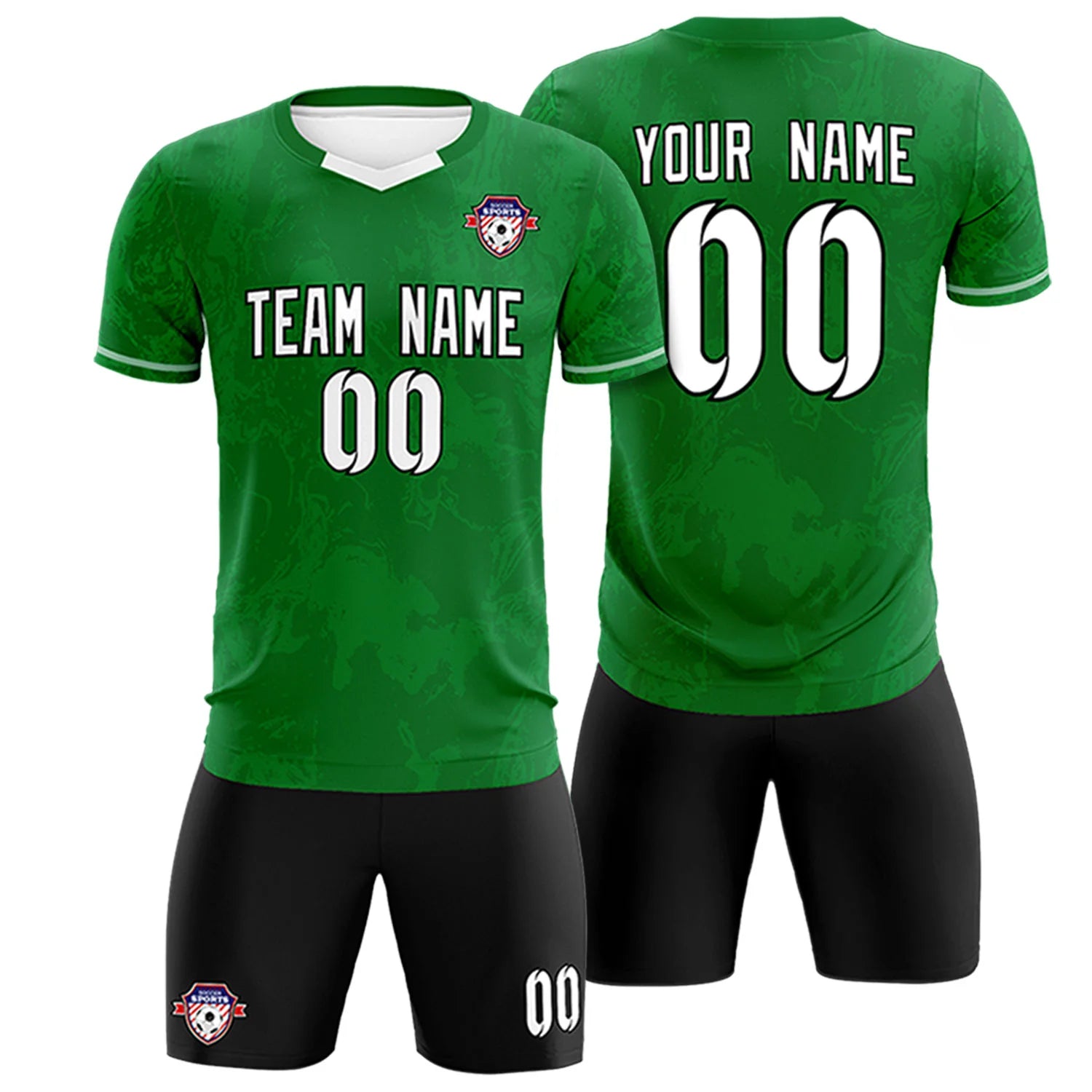 Custom Kelly Green White Training Uniform Soccer Sets Jersey