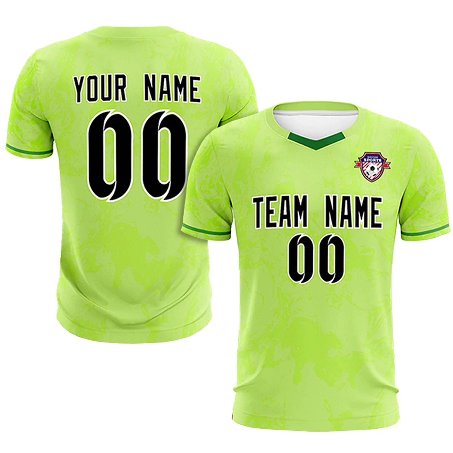 Custom Bright Green Neon Green Training Uniform Soccer Sets Jersey