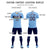 Custom Light Blue Gold01 Casual Printing Sportswear Soccer Sets Jersey