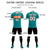 Custom Aqua Orange Casual Printing Sportswear Soccer Sets Jersey