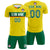 Custom Gold01 Kelly Green Casual Printing Sportswear Soccer Sets Jersey