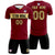 Custom Crimson Khaki Casual Printing Sportswear Soccer Sets Jersey