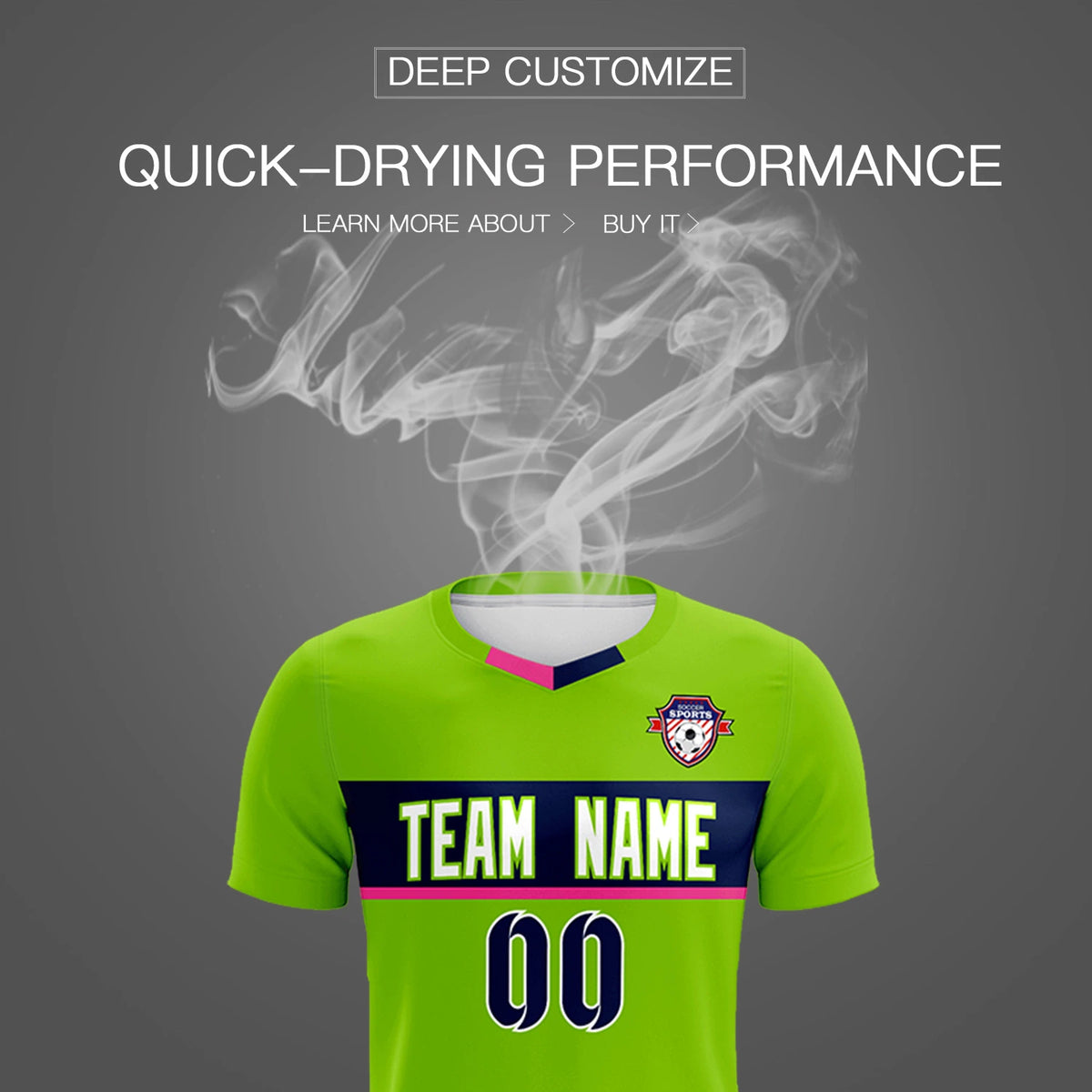 Custom Neon Green Pink Casual Printing Sportswear Soccer Sets Jersey