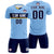 Custom Light Blue Gold01 Casual Printing Sportswear Soccer Sets Jersey