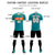 Custom Aqua Orange Casual Printing Sportswear Soccer Sets Jersey