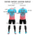 Custom Aqua Light Red Sport Soccer Sets Jersey