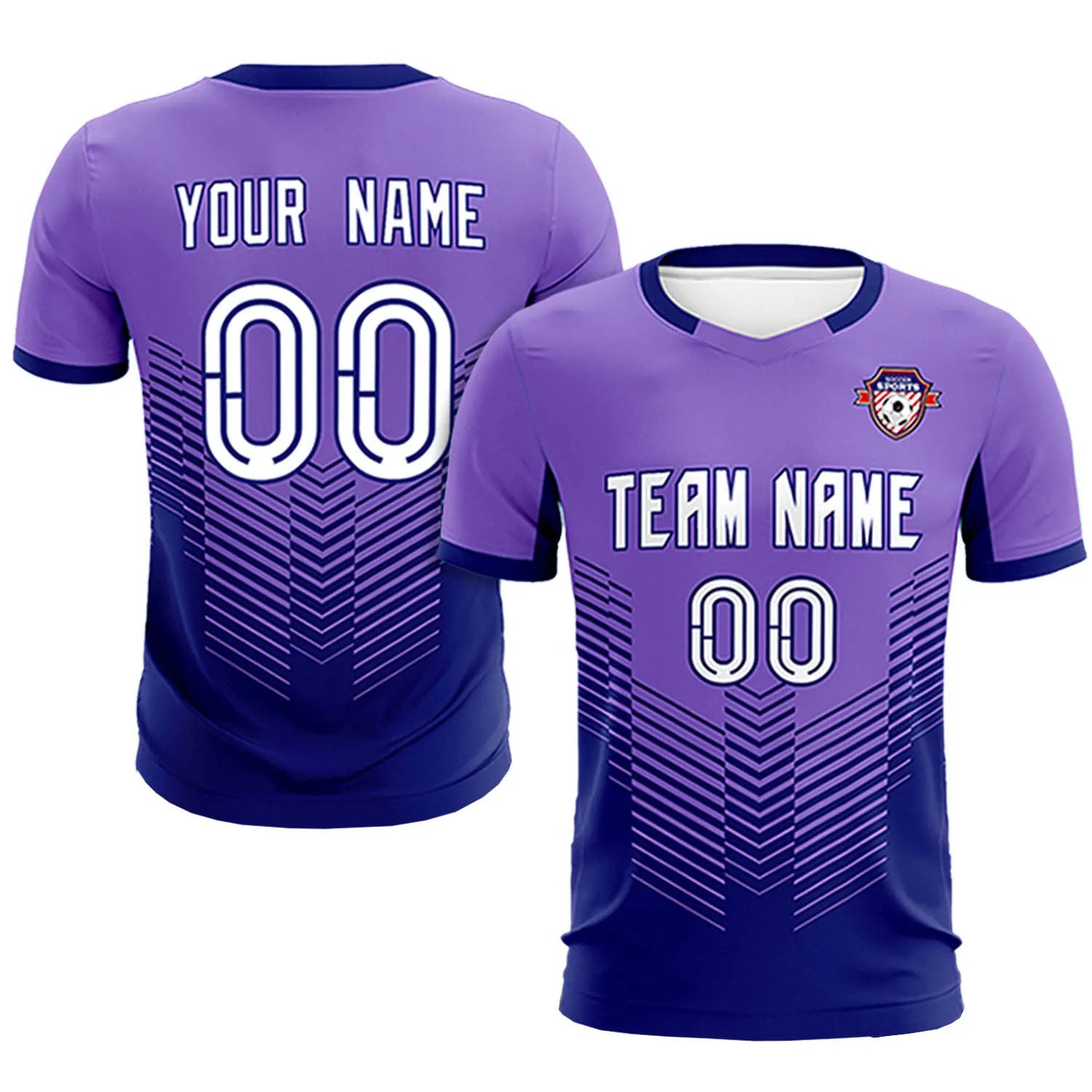 Custom Purple Navy Sport Soccer Sets Jersey