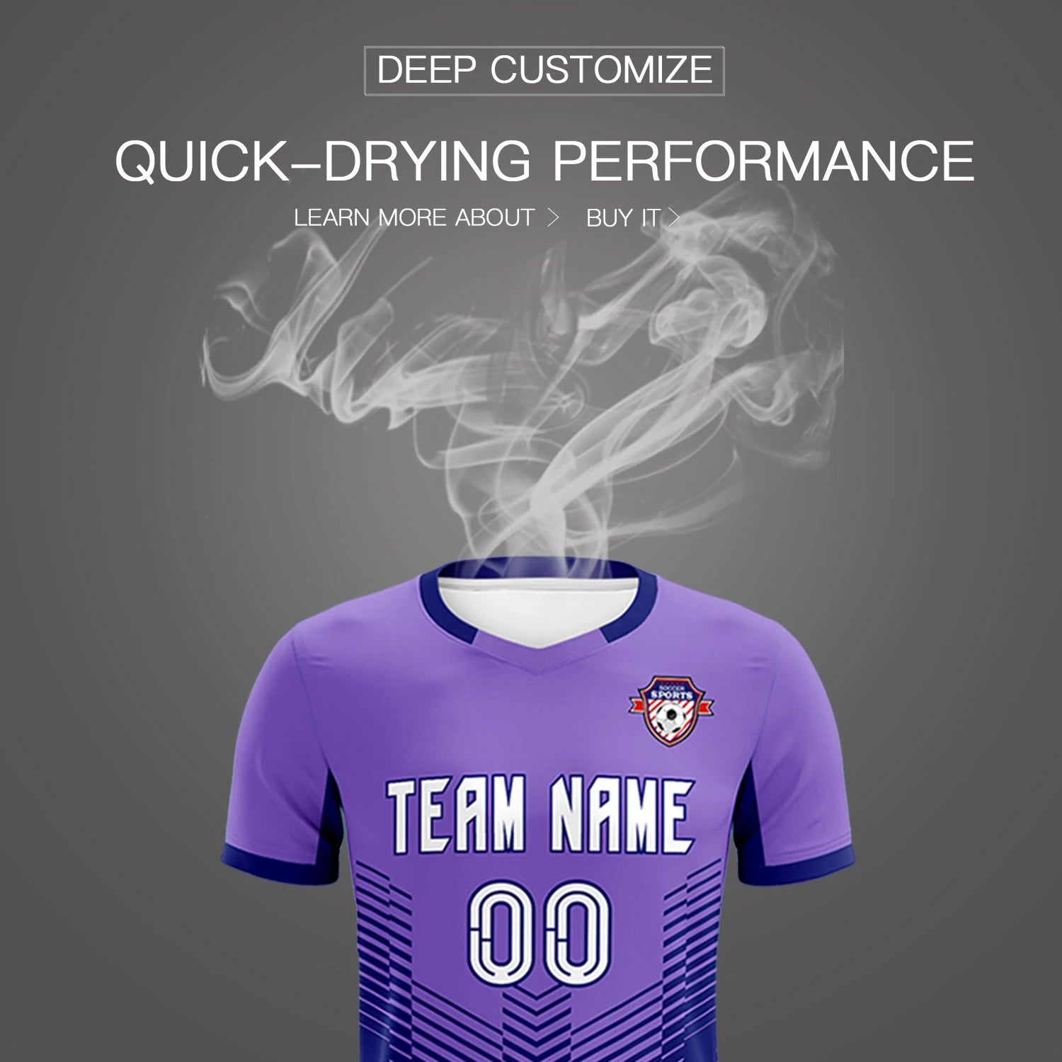 Custom Purple Navy Sport Soccer Sets Jersey