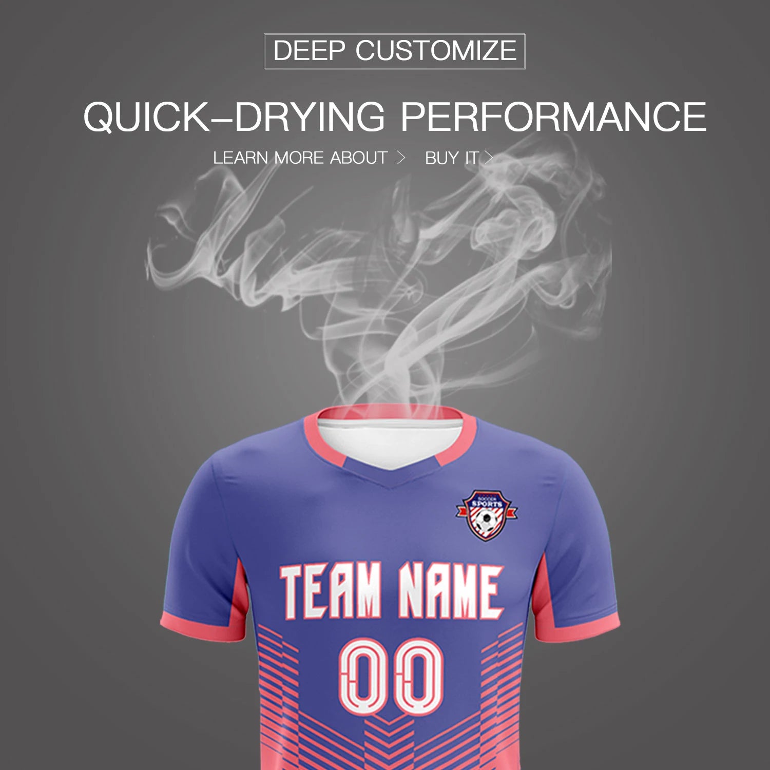 Custom Light Purple Light Red Sport Soccer Sets Jersey