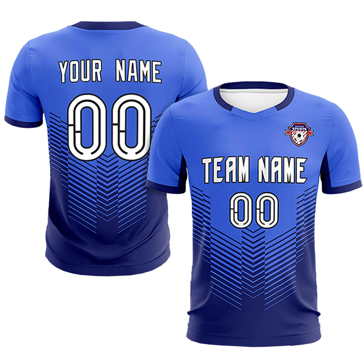 Custom Royal Blue Navy Sport Soccer Sets Jersey