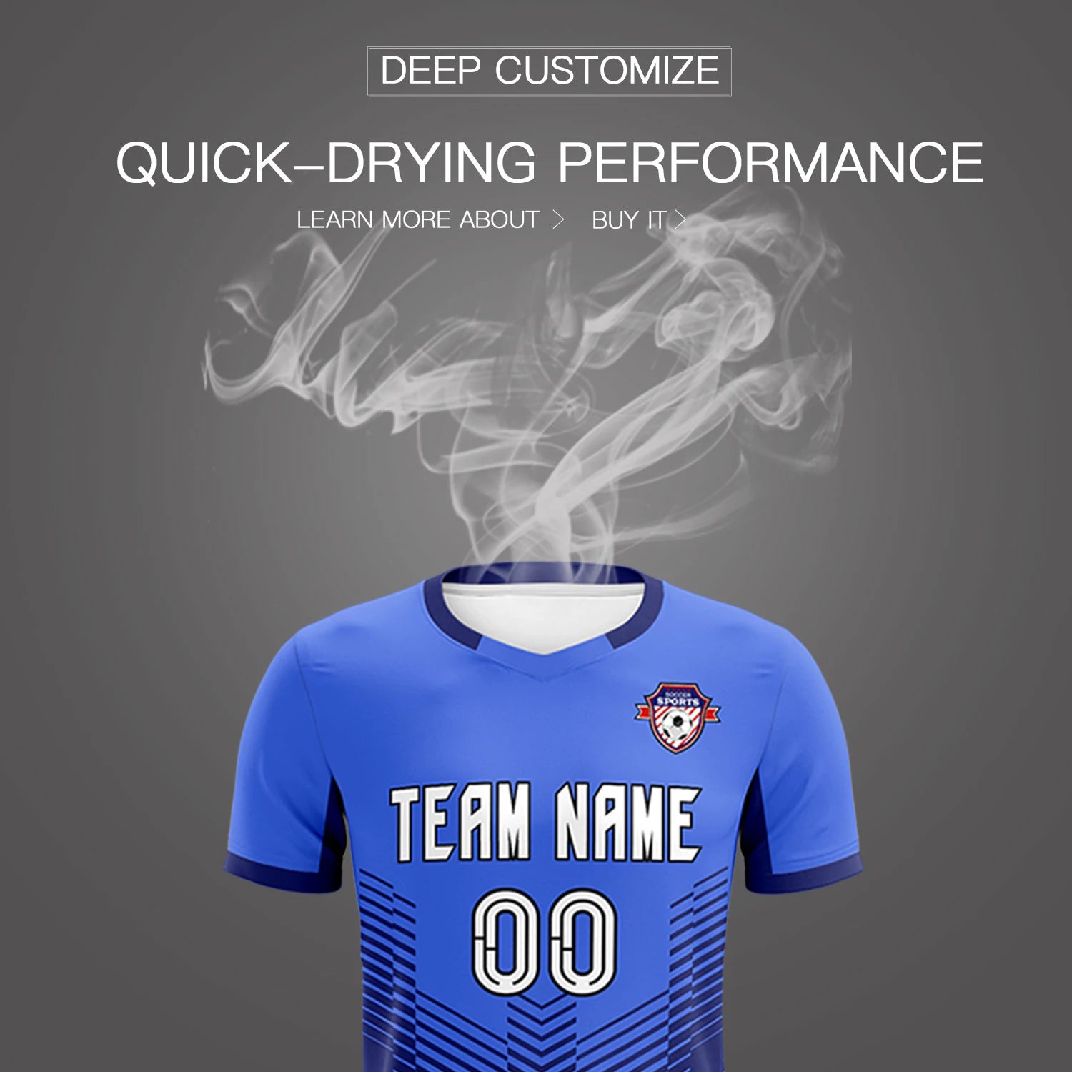 Custom Royal Blue Navy Sport Soccer Sets Jersey