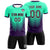 Custom Bright Green Dark Purple Sport Soccer Sets Jersey