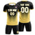 Custom Black Old Gold Sport Soccer Sets Jersey