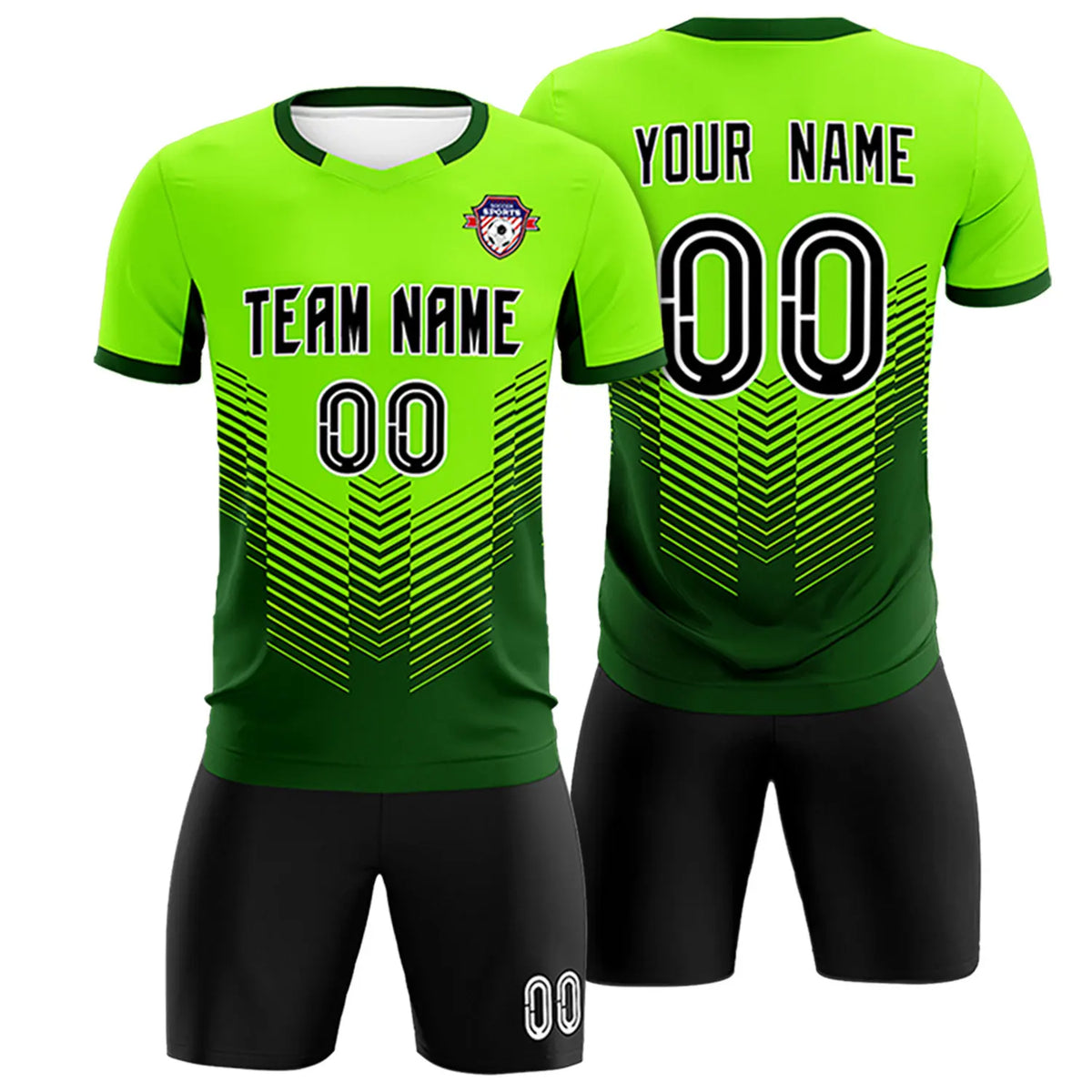 Custom Neon Green Kelly Green Sport Soccer Sets Jersey