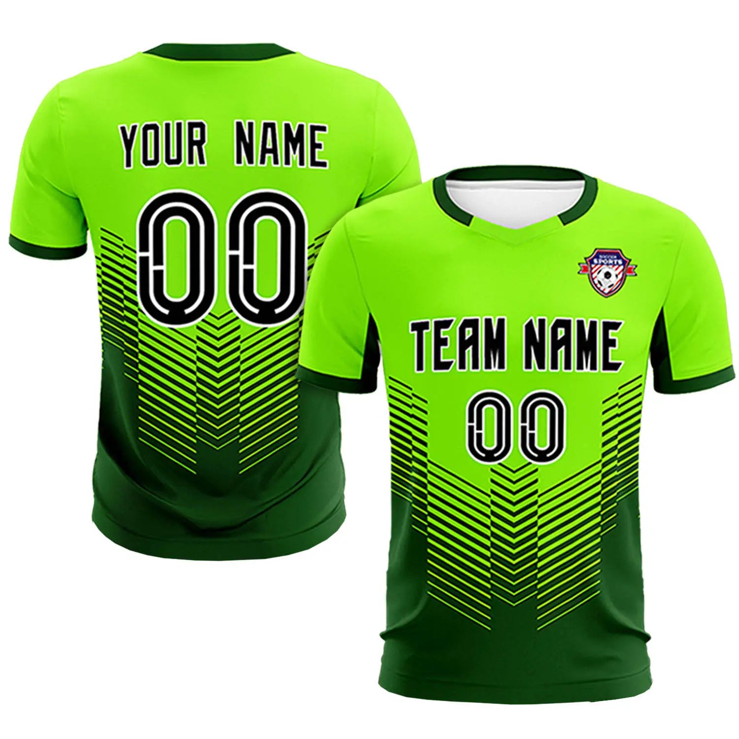 Custom Neon Green Kelly Green Sport Soccer Sets Jersey