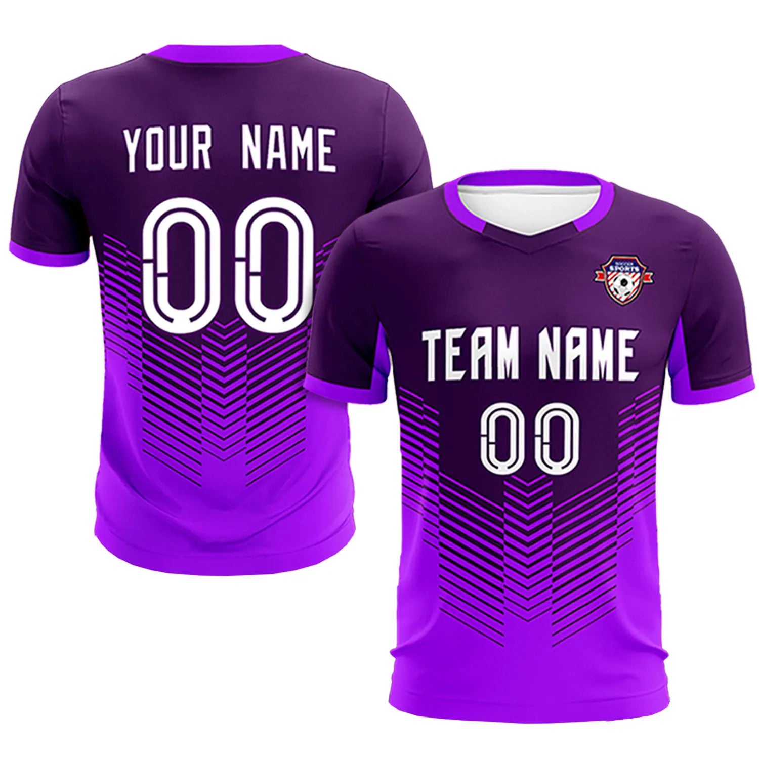 Custom Dark Purple Purple Sport Soccer Sets Jersey