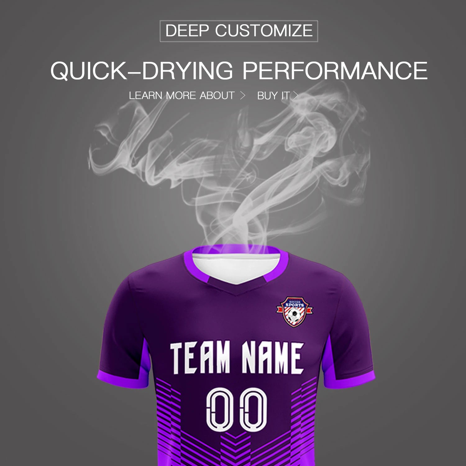 Custom Dark Purple Purple Sport Soccer Sets Jersey