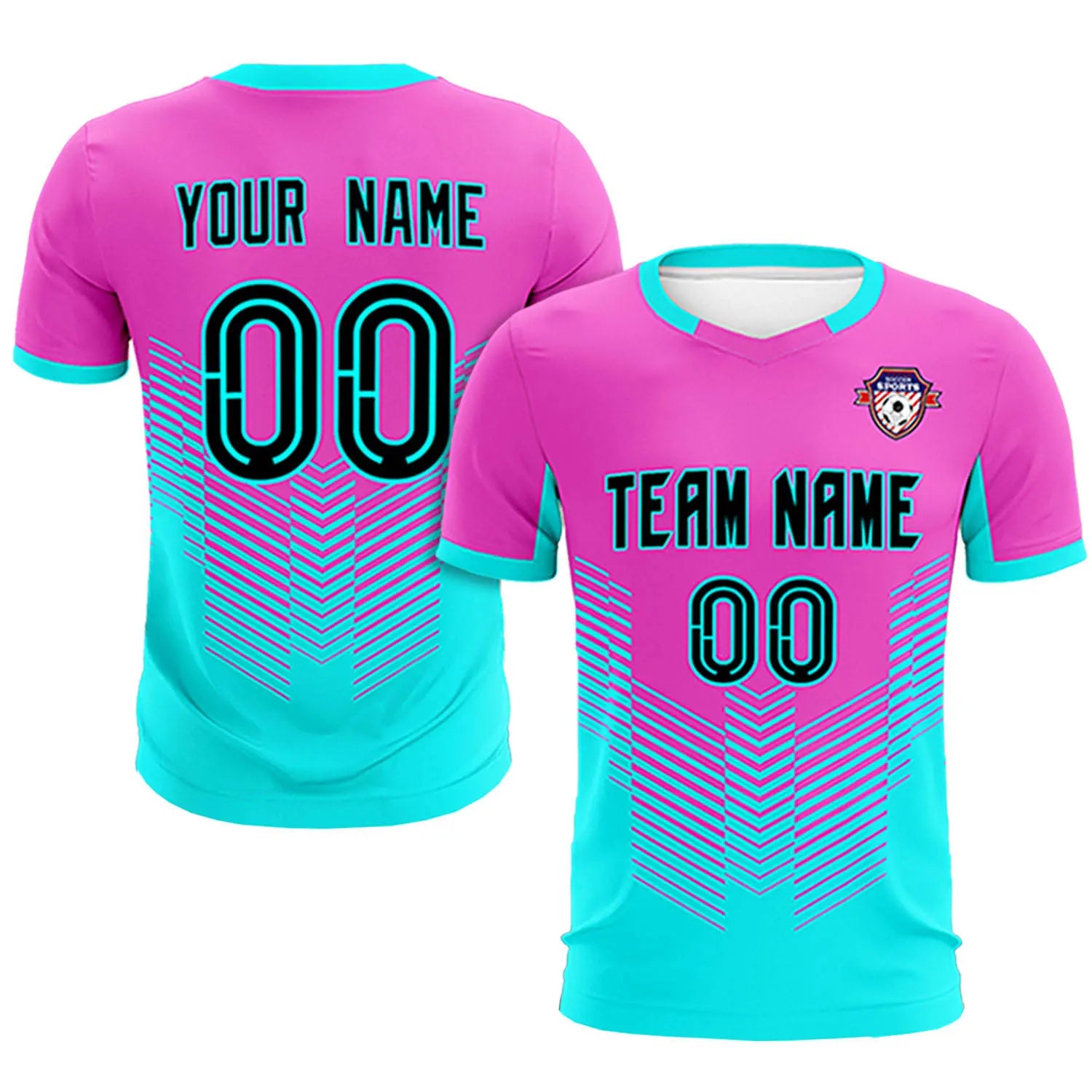 Custom Pink Bright Green Sport Soccer Sets Jersey